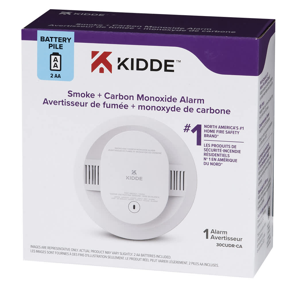Avertisseur de fumée et de monoxyde de carbone avec piles AA KIDDE