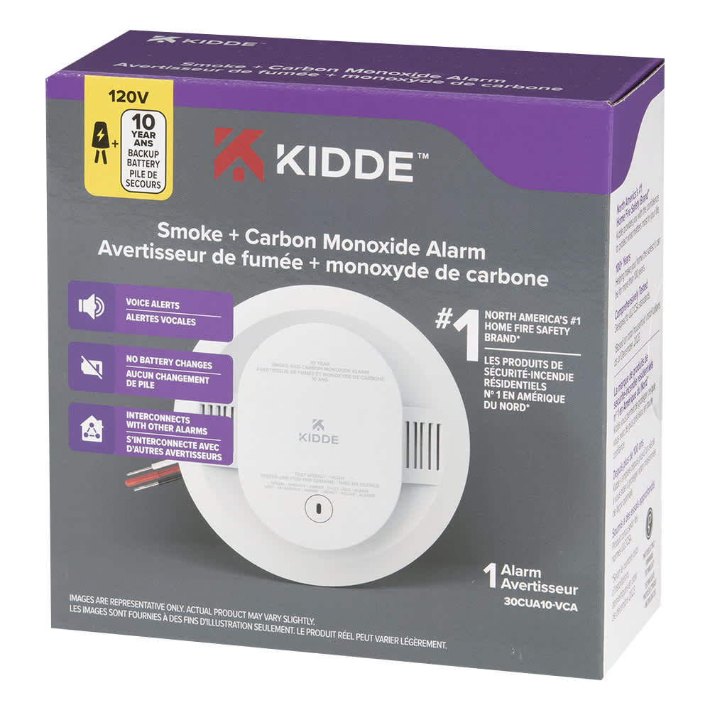 KIDDE Talking Smoke and Carbon Monoxide Alarm 120 V and 10-year Backup Battery