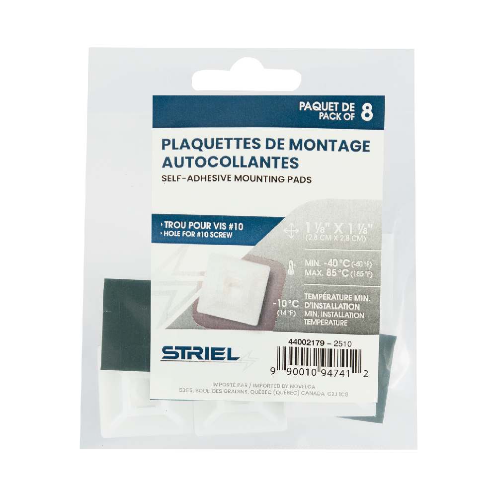 STRIEL Tie Wraps Self-Adhesive Mounting Pad Pkg/8