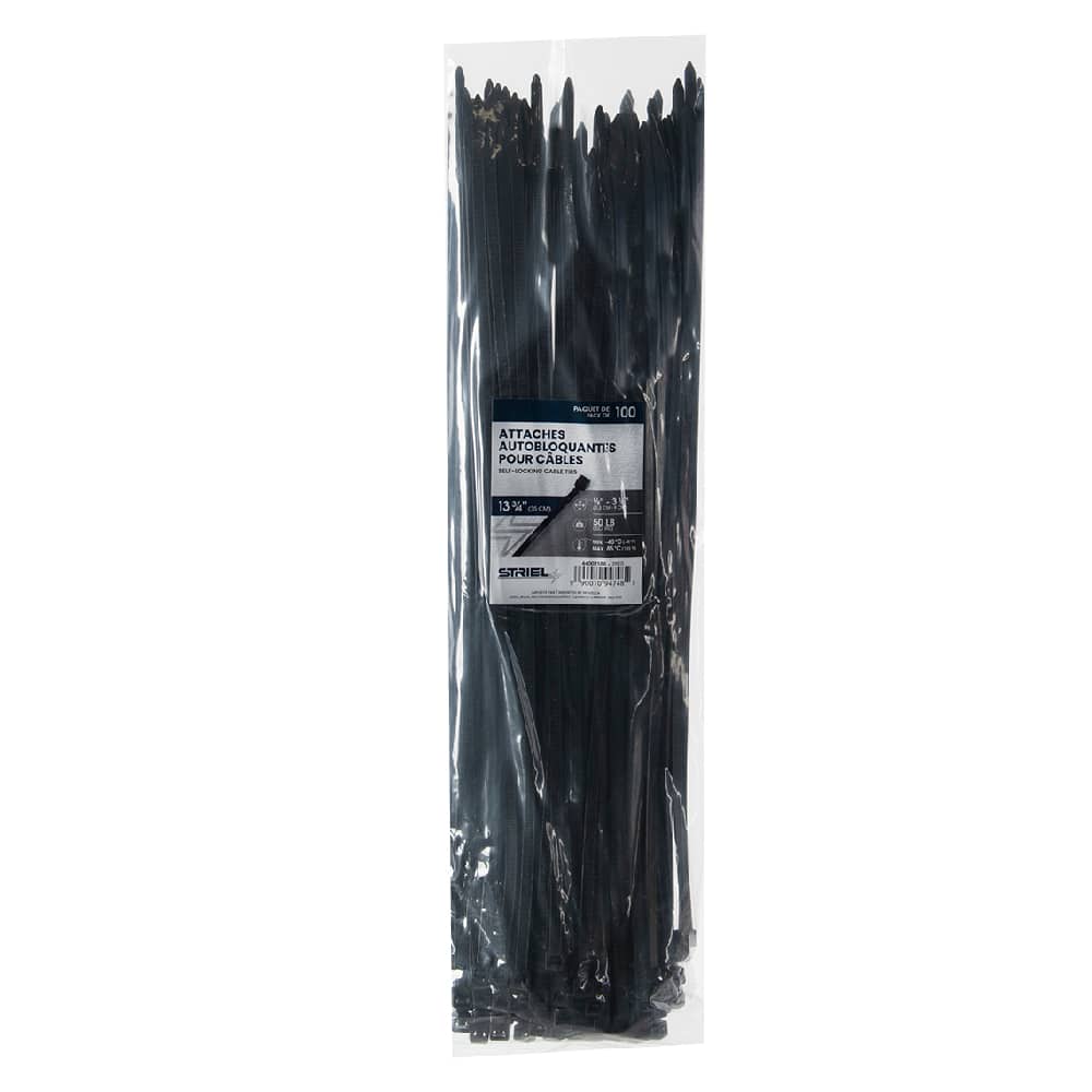 STRIEL Tie Wraps 13&nbsp;3/4&nbsp;in Black  Pkg/100