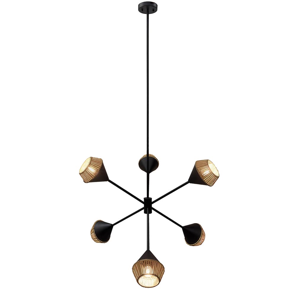 Suspension Gigy 6 lumières noire VERTUO