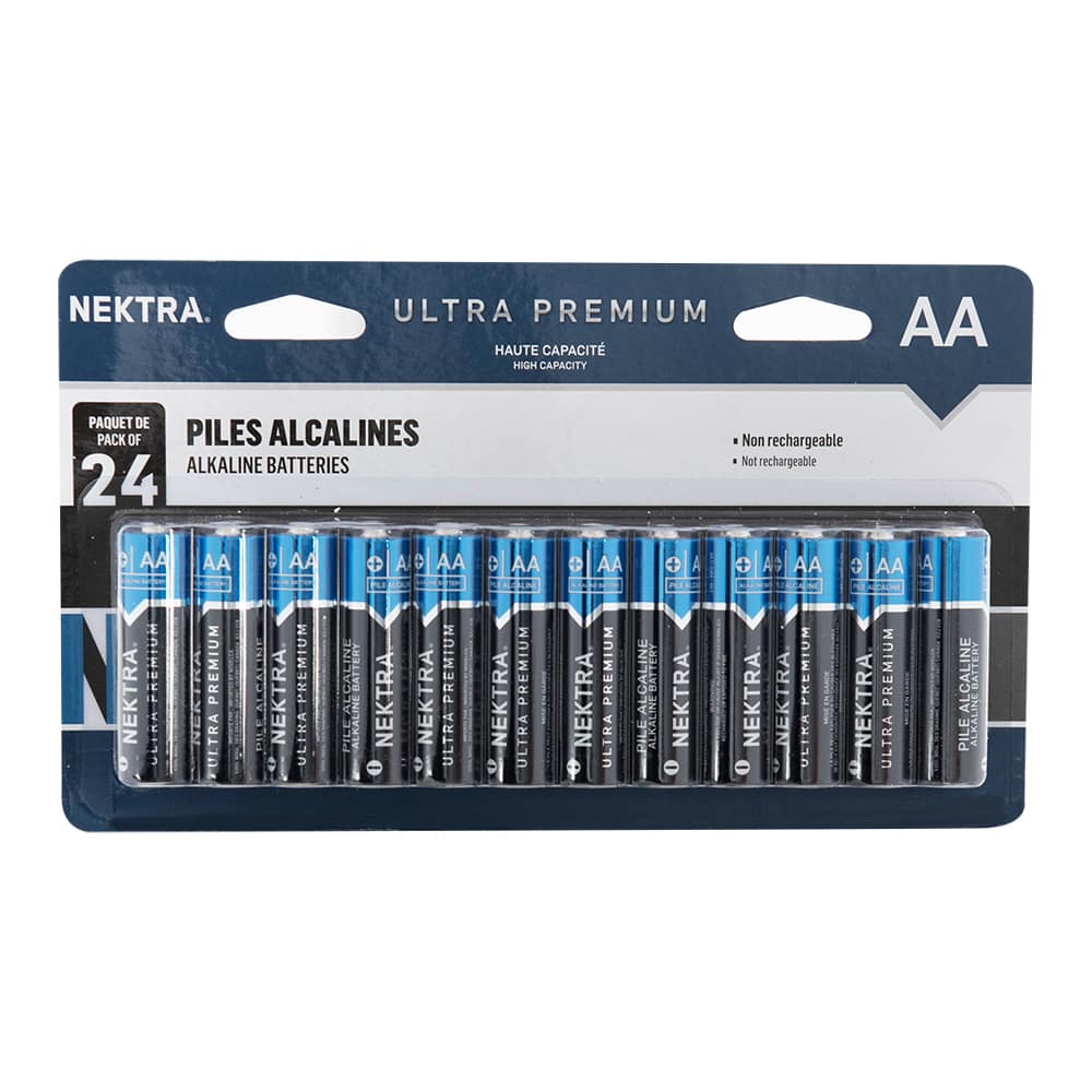 Piles alcalines Ultra Premium AA Pqt/24 NEKTRA