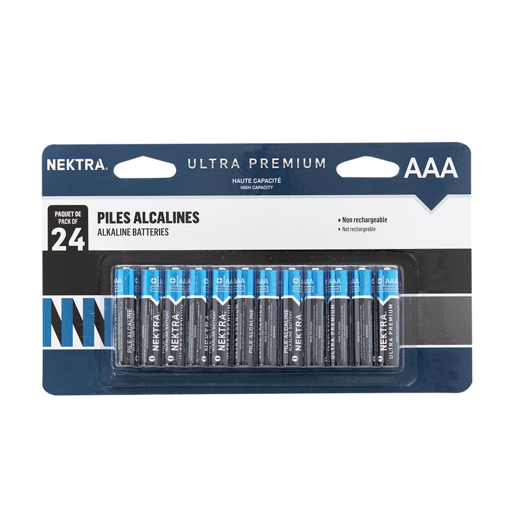 Piles alcalines Ultra Premium AAA Pqt/24 NEKTRA