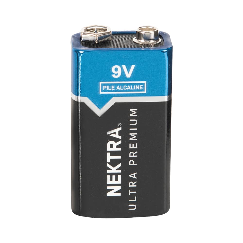 Piles alcalines Ultra Premium 9&nbsp;V NEKTRA