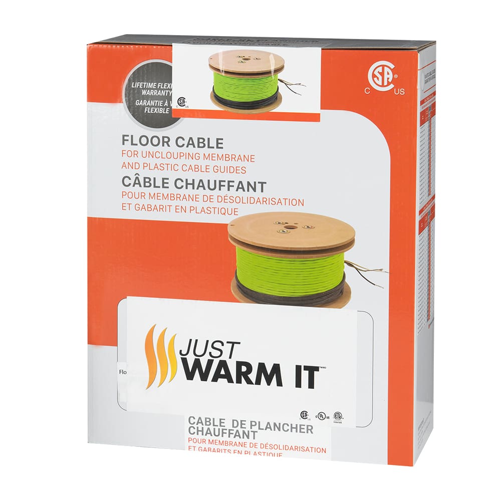 Câble pour système de plancher chauffant 240&nbsp;V 21,5 pi² à 30,1&nbsp;pi²