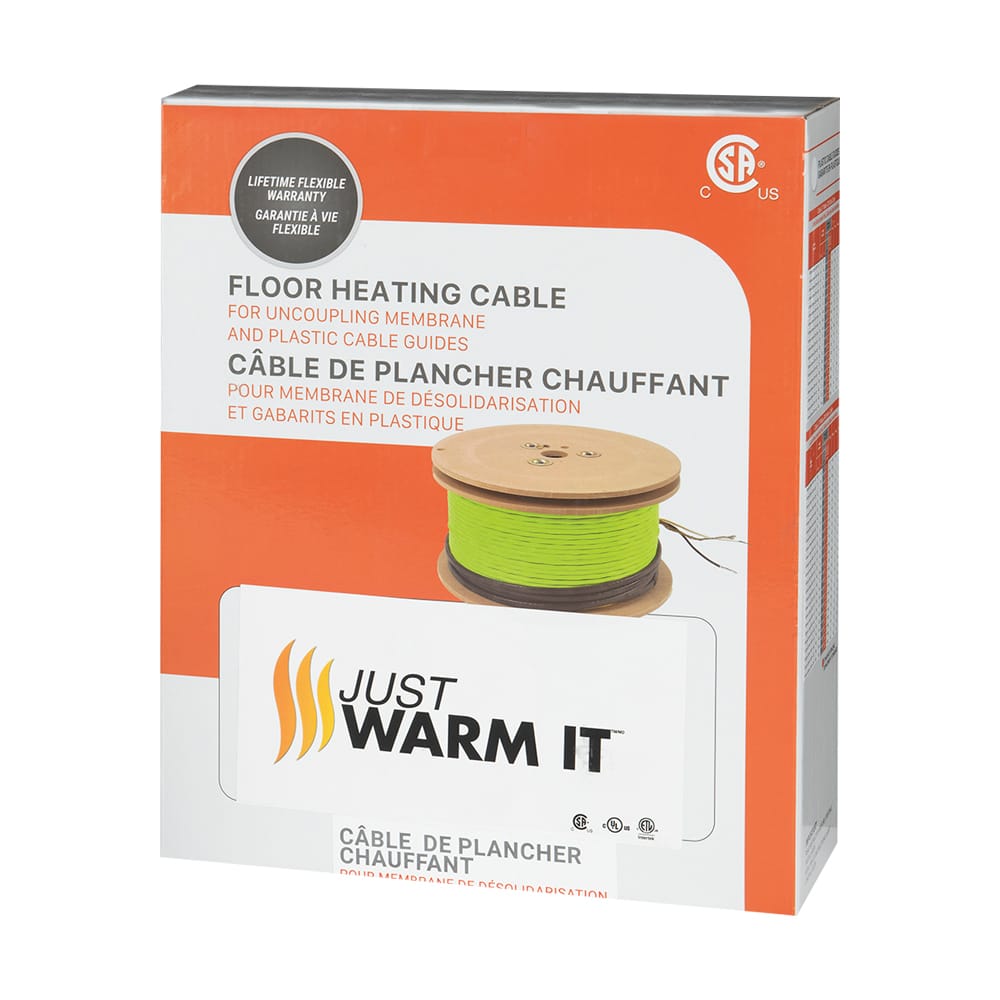Câble pour système de plancher chauffant 240&nbsp;V 37,9 pi² à 53,1&nbsp;pi²