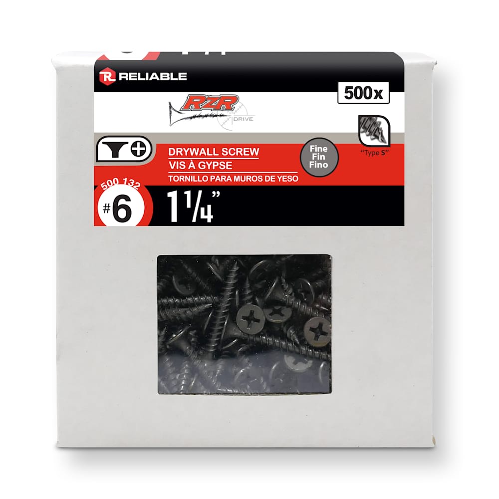 1&nbsp;1/4 in. n° 6 Drywall Screws Pkg/500