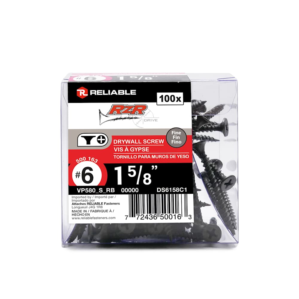 1&nbsp;5/8&nbsp;in. n° 6 Drywall Screws Pkg/100