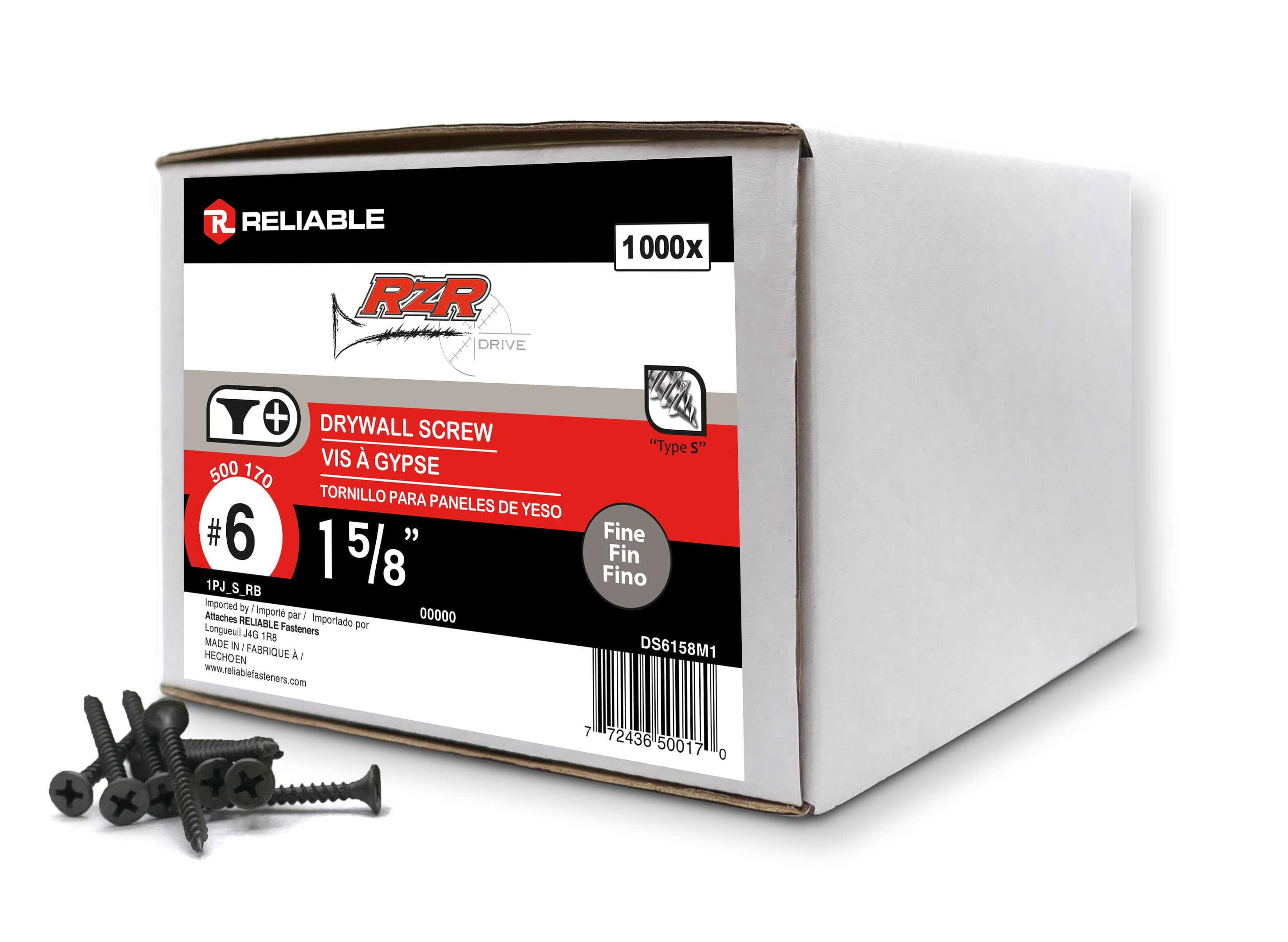 RELIABLE FASTENERS 1&nbsp;5/8 in. n° 6 Drywall Screws Pkg/1000