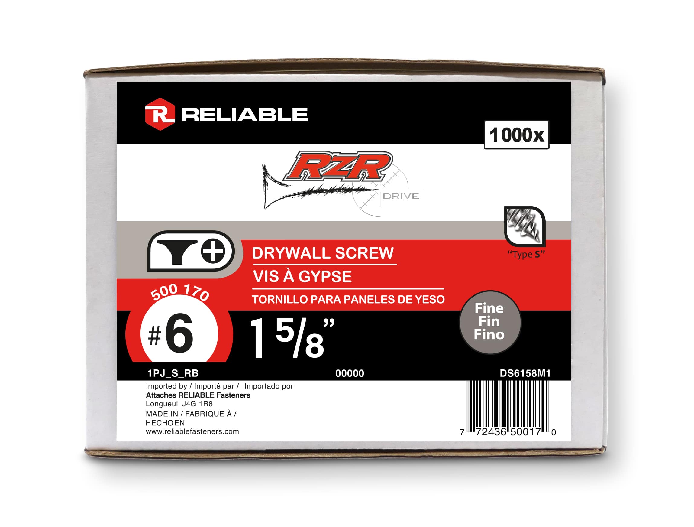 RELIABLE FASTENERS 1&nbsp;5/8 in. n° 6 Drywall Screws Pkg/1000