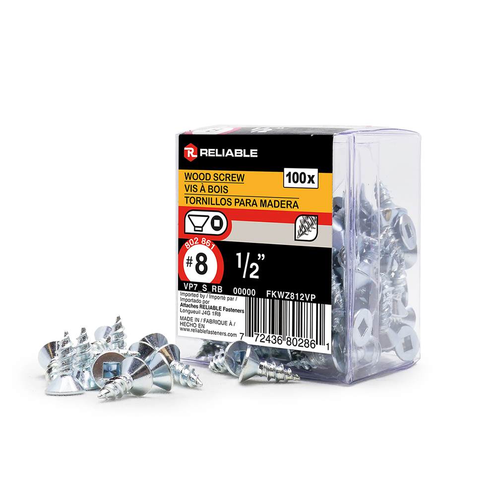 Vis à bois 1/2 po n° 8 T.P. Pqt/100