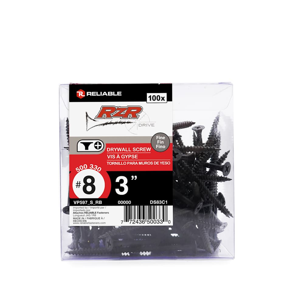 3 in. n° 8 Drywall Screws Pkg/100