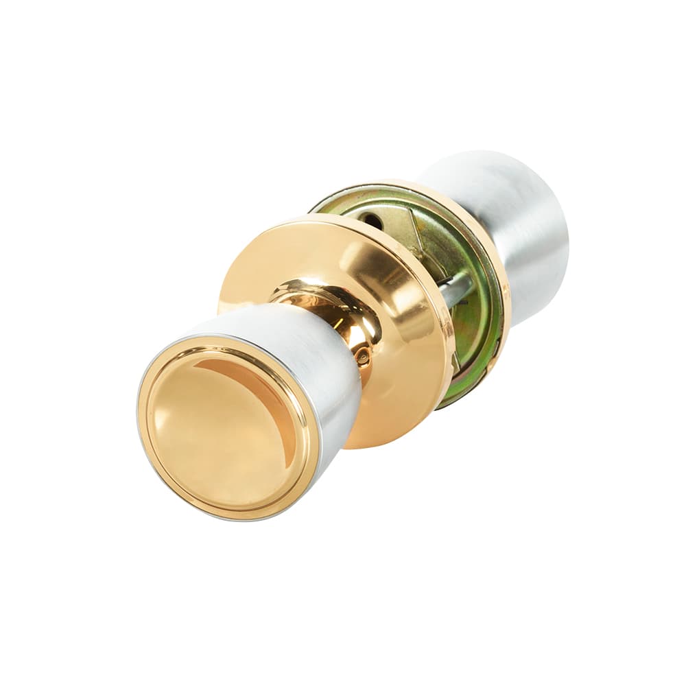 Poignée de porte de passage Beverly chrome satiné et laiton