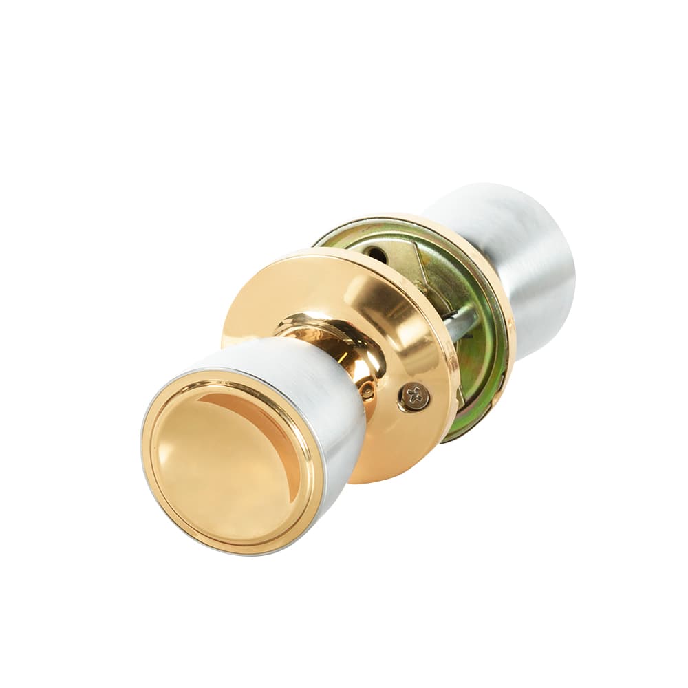 Poignée de porte de passage Beverly chrome satiné et laiton