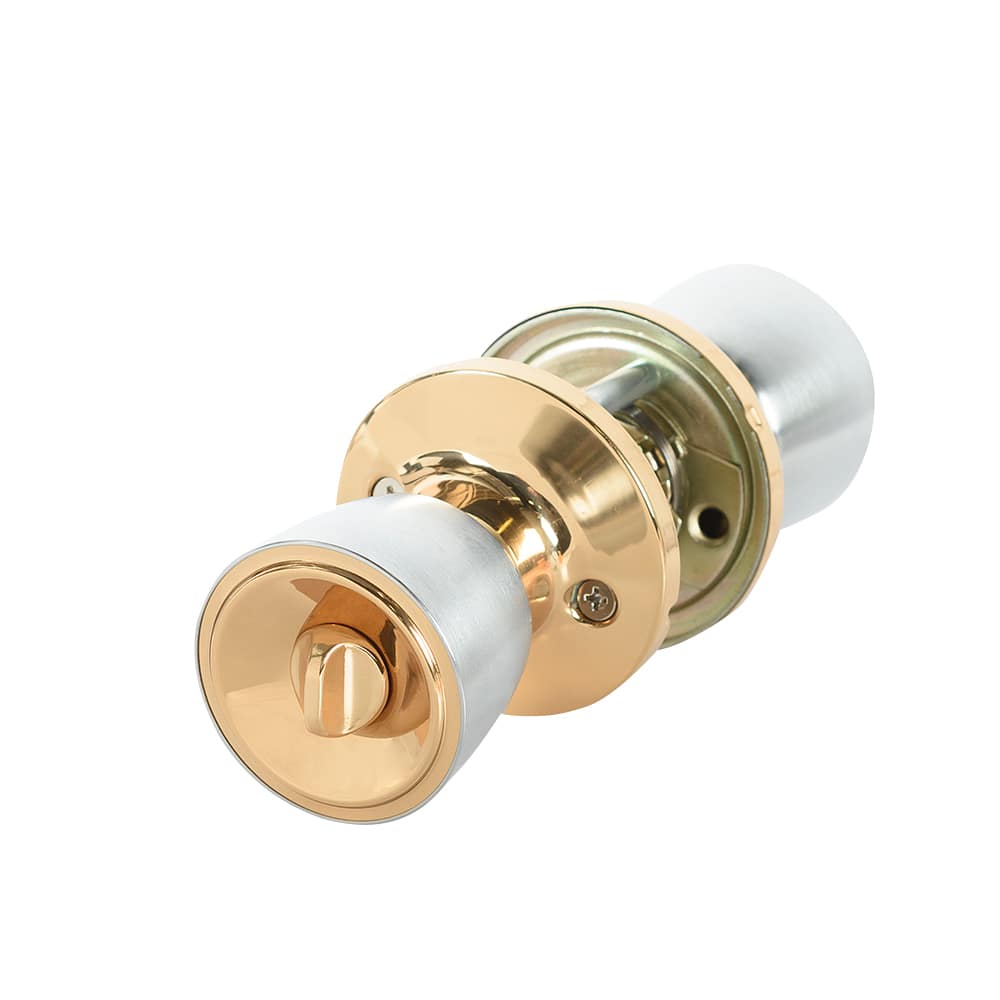 Poignée de porte d'entrée à clé Beverly chrome satiné et laiton