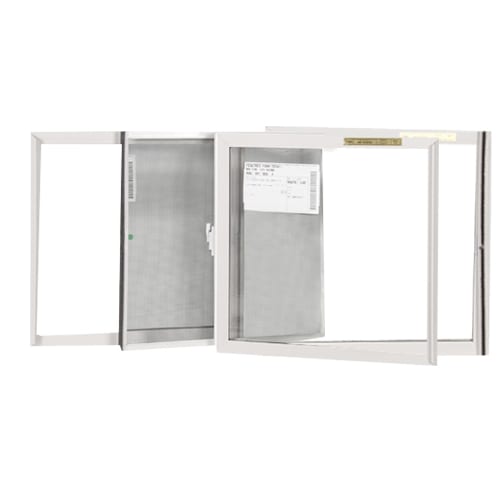 Volets coulissants pour fenêtre de fondations (3&nbsp;sections) 48&nbsp;po&nbsp;x&nbsp;32&nbsp;po