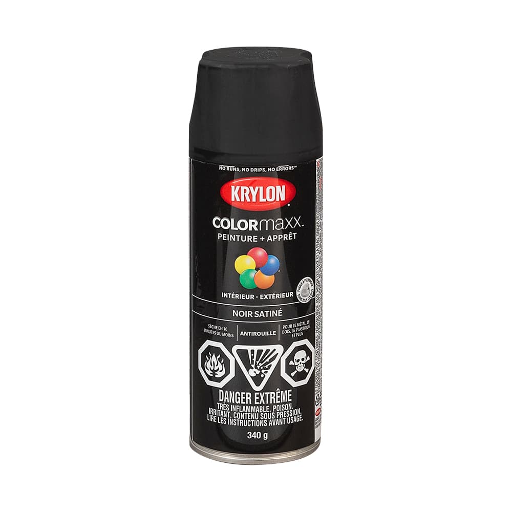 Peinture et apprêt Colormaxx noir satiné 340 g