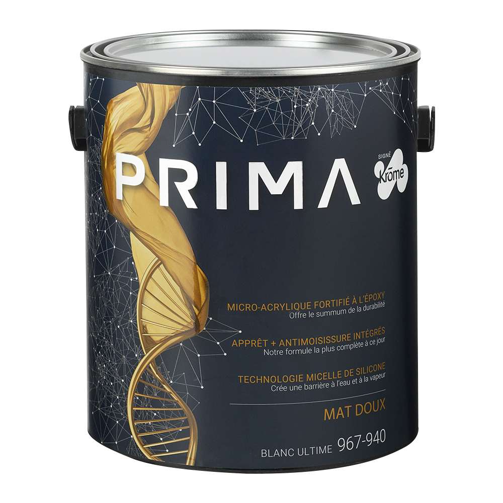 Prima Flat Interior Latex Paint Ultimate White 3.78 L