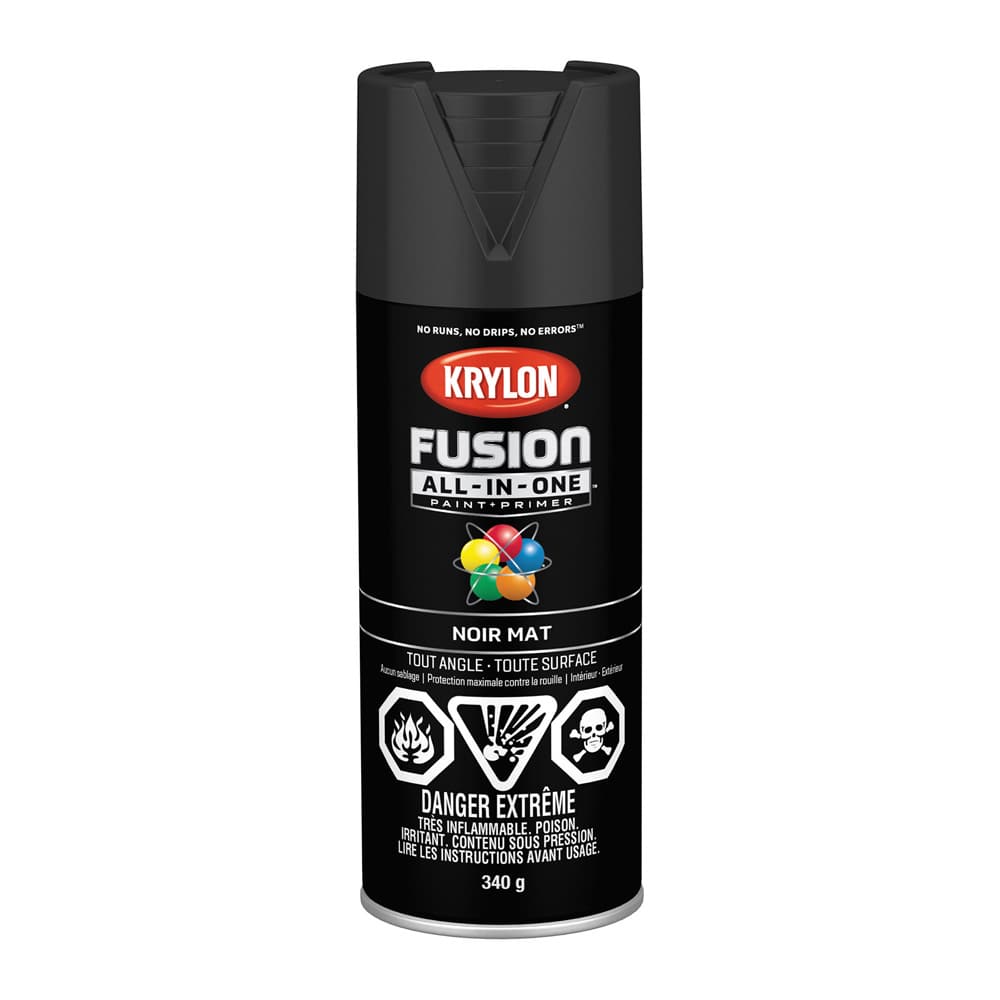 Peinture et apprêt Fusion All-In-One noir mat 340 g