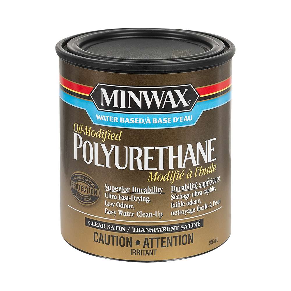 Vernis à l'eau enrichi au polyuréthane satiné 946 ml