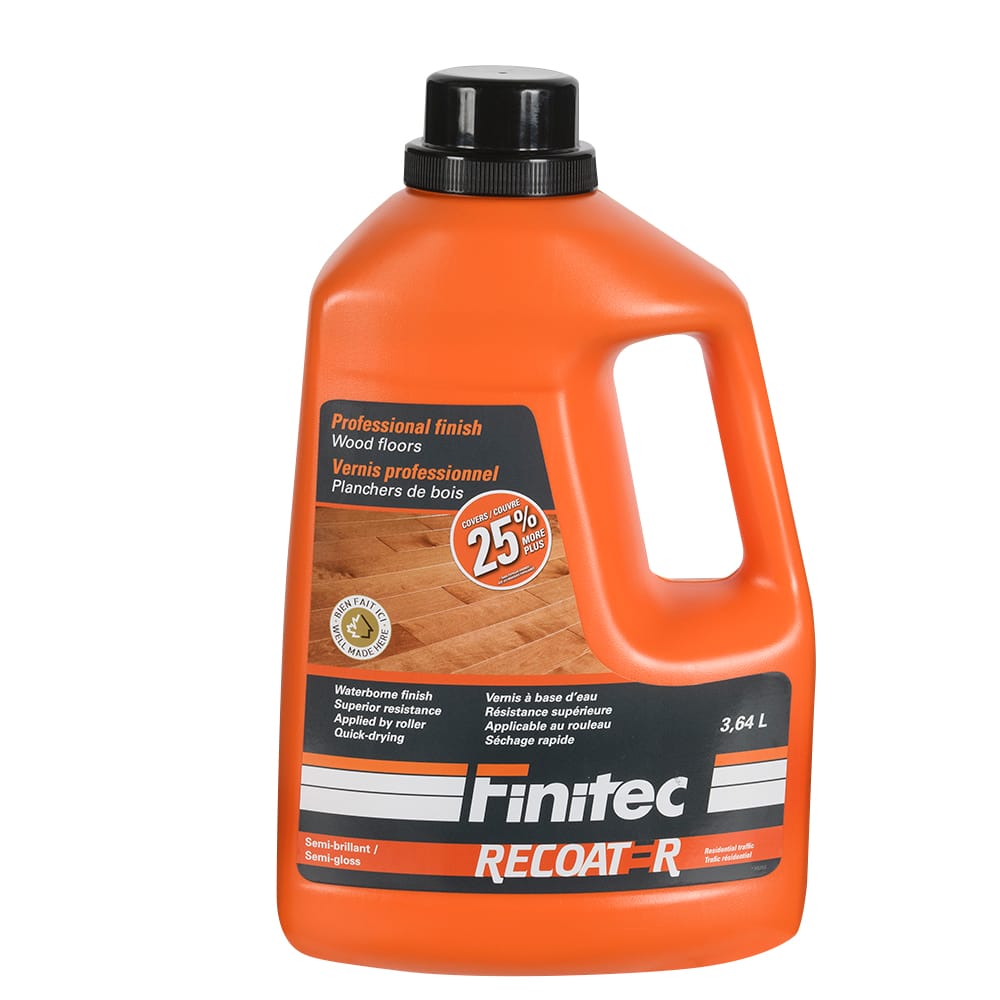 Vernis au polyuréthane pour plancher Recoater semi-brillant 3,64 L