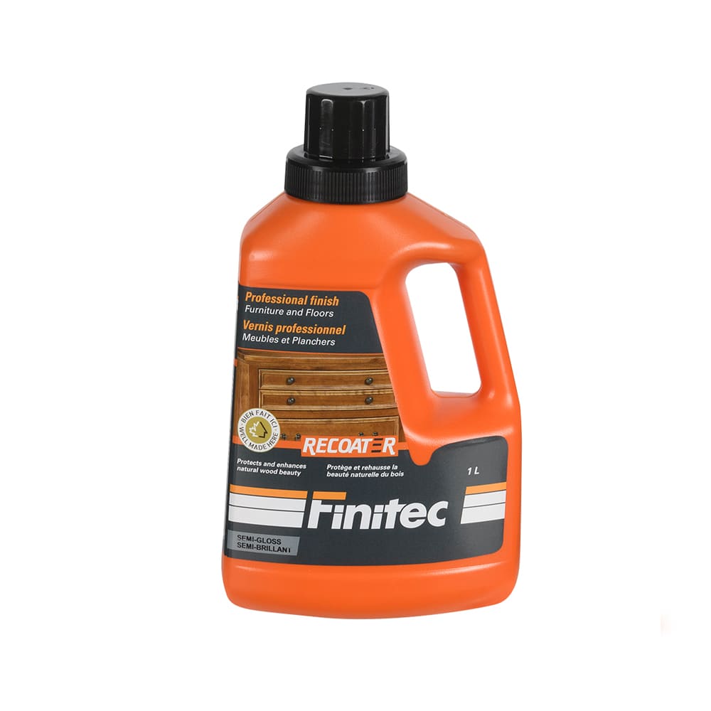 Vernis professionnel pour meubles et planchers Recoater semi-brillant 1 L