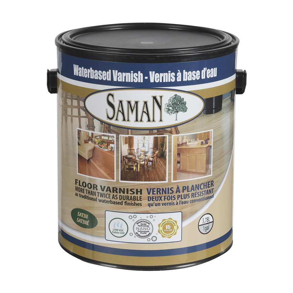 Vernis à base d’eau pour plancher intérieur satiné 3,78 L