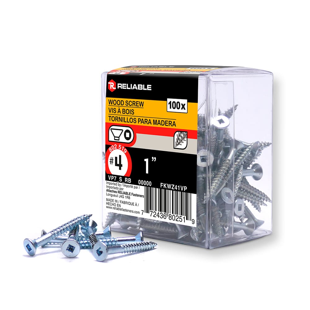 Vis à bois 1 po n° 4 T.P. Pqt/100