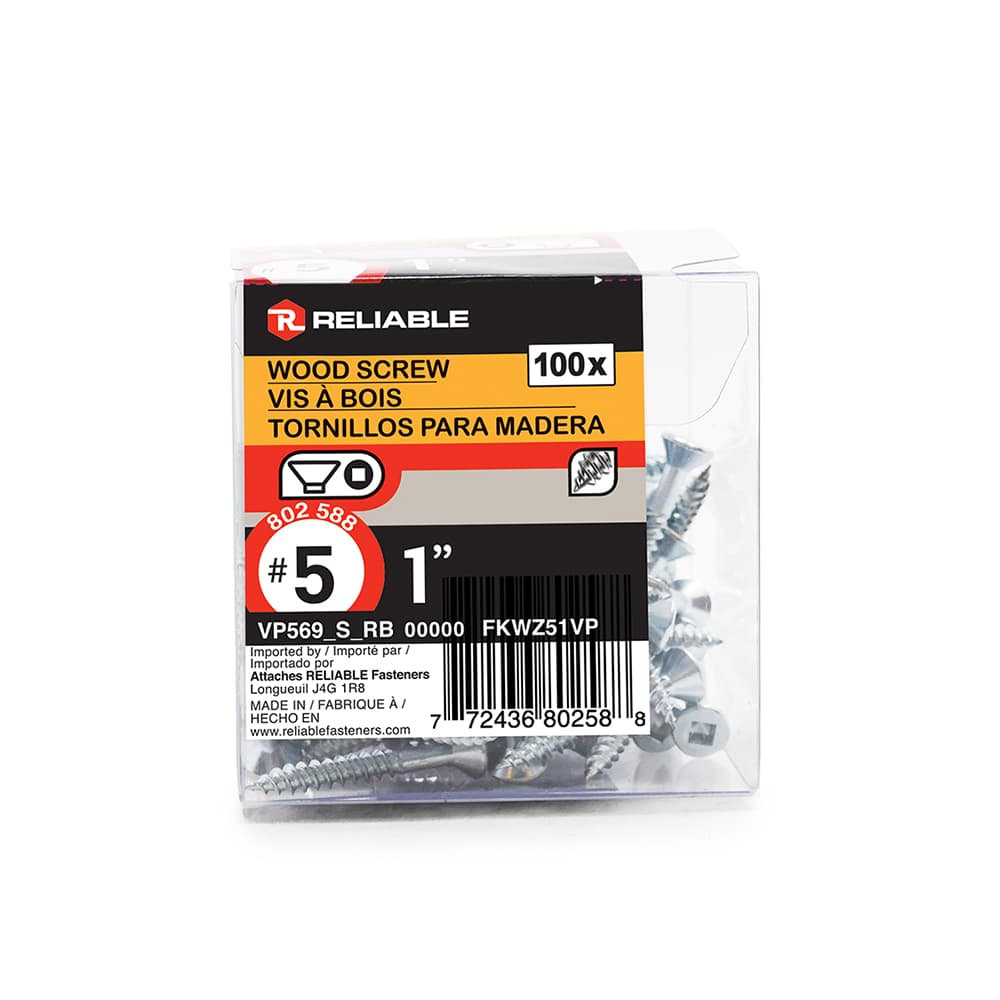 Vis à bois 1 po n° 5 T.P. Pqt/100