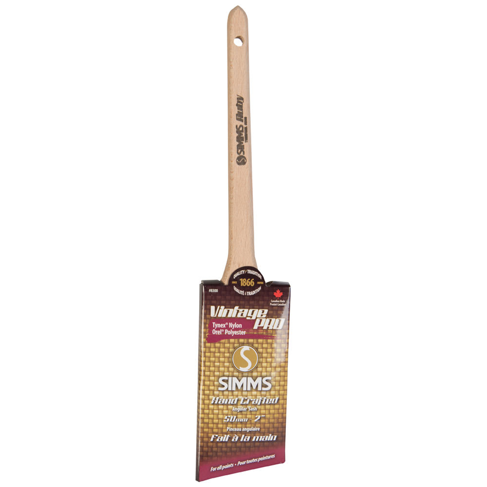 Pinceau angulaire Ruby Vintage Pro en polyester et nylon 2 po