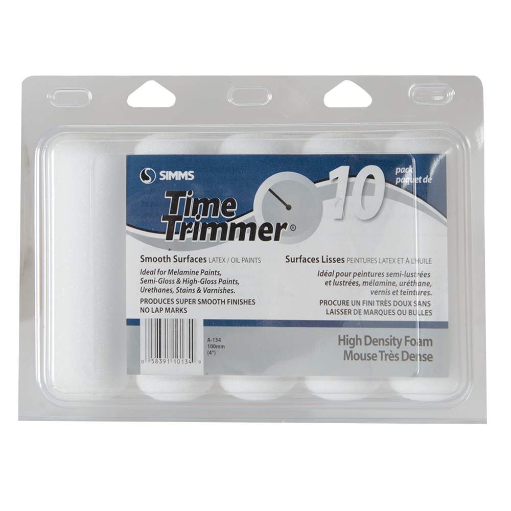 Rouleaux à peinturer en mousse 4 po Pqt/10