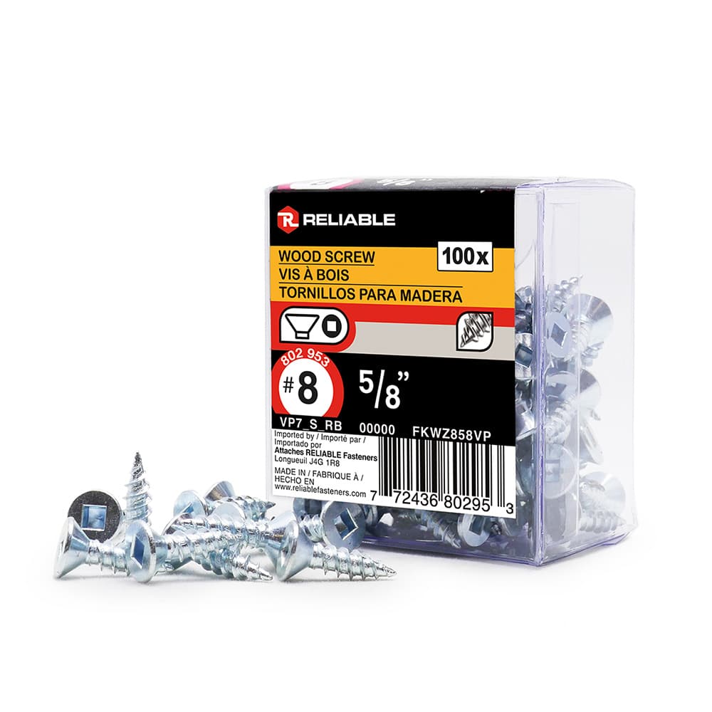 Vis à bois 5/8 po n° 8 T.P. Pqt/100