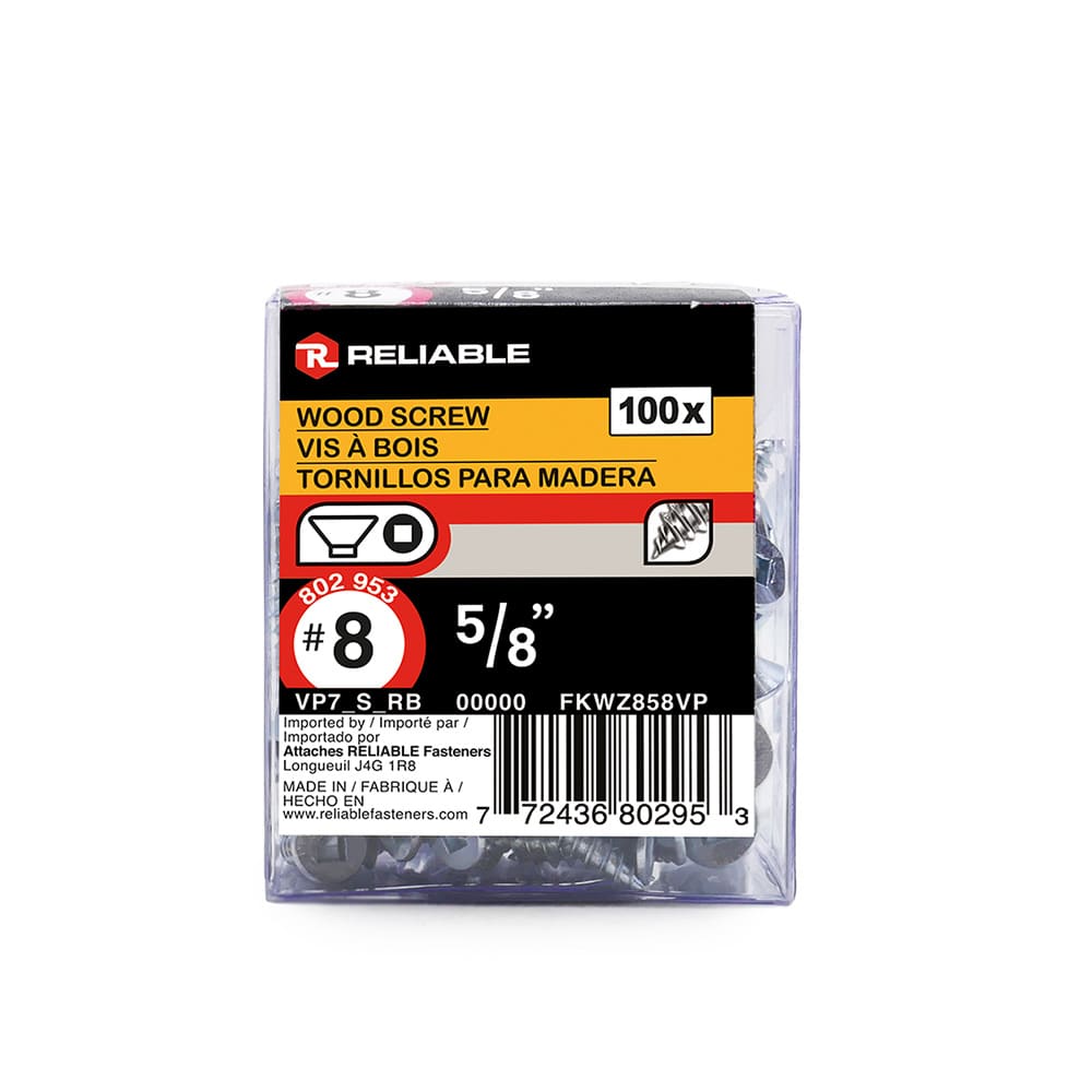 Vis à bois 5/8 po n° 8 T.P. Pqt/100