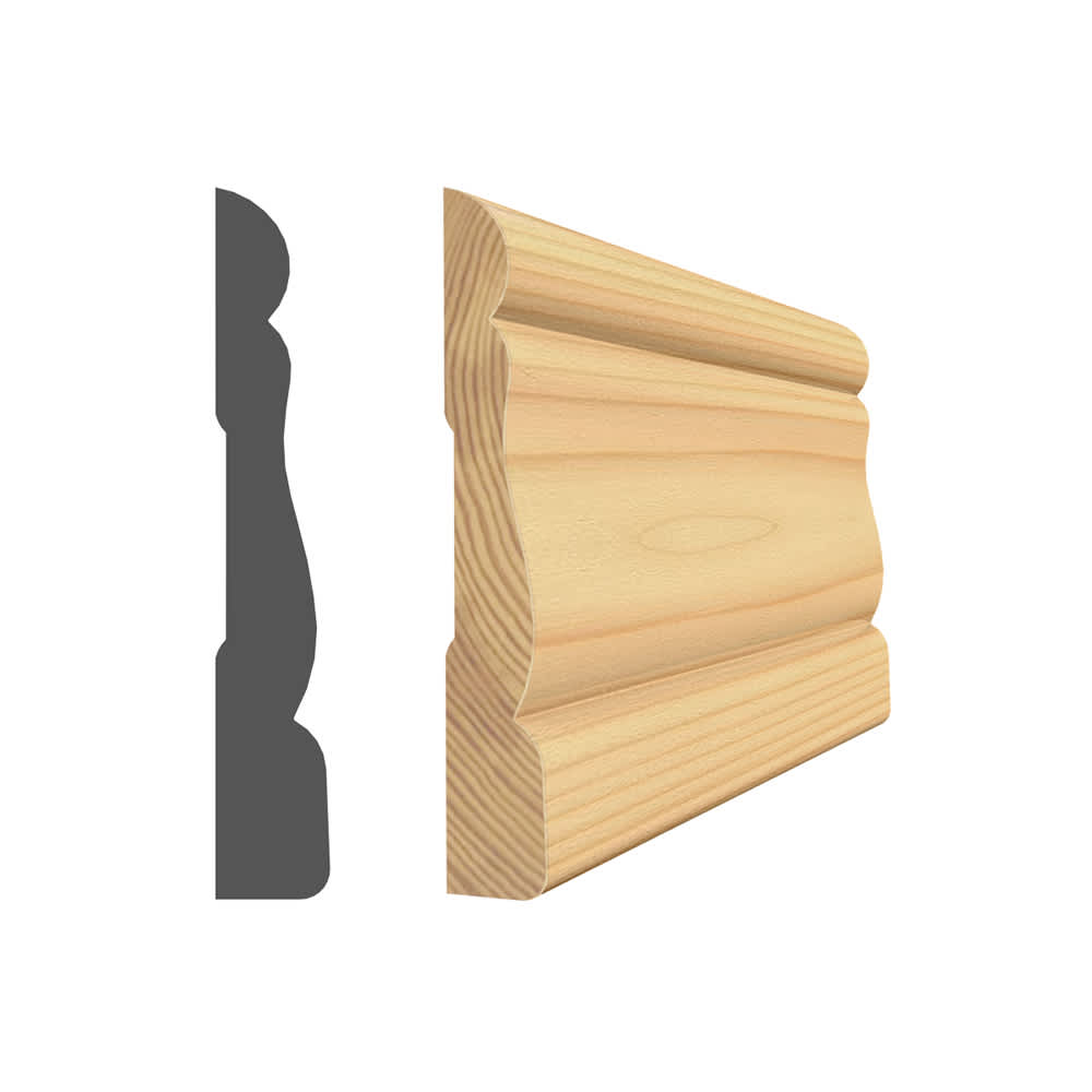 Chambranle colonial en pin clair jointé 3/8 po x 2 1/8 po x 7 pi