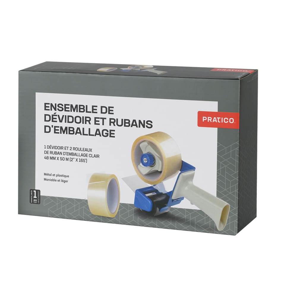 Dispenser with 2 rolls of packaging tape