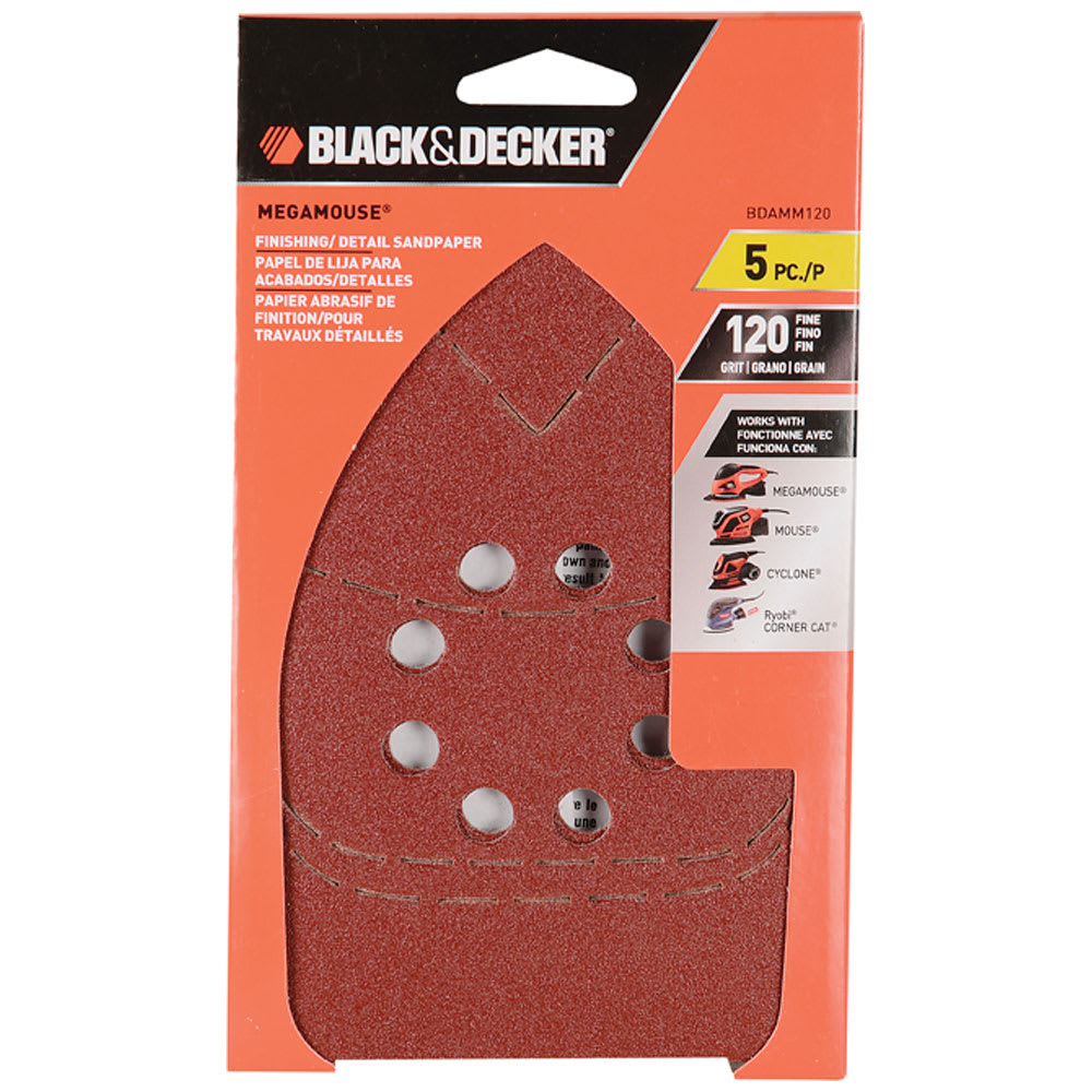 MegaMouse Sandpaper Assortment 120 Grit Pkg/5