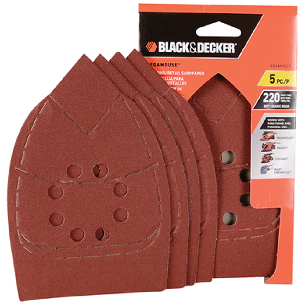 MegaMouse Sandpaper Assortment 220 Grit Pkg/5