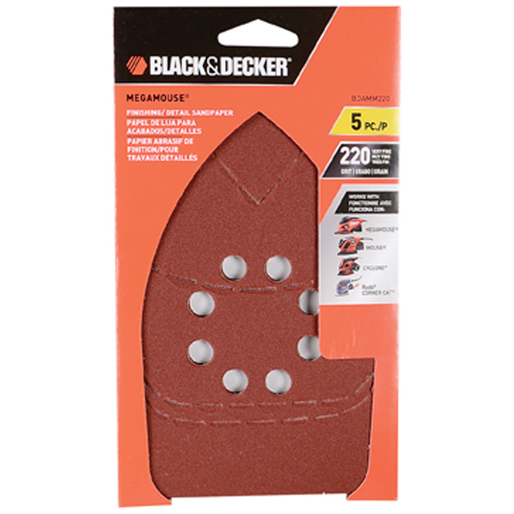 MegaMouse Sandpaper Assortment 220 Grit Pkg/5