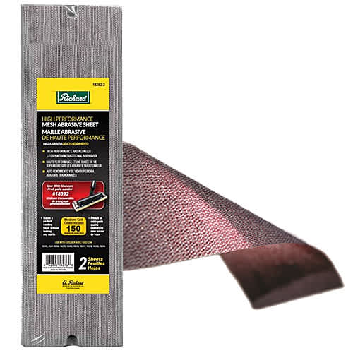 Papiers sablés grillagés pour gypse 3&nbsp;3/8&nbsp;po&nbsp;x&nbsp;11&nbsp;1/4&nbsp;po grain 150 Pqt/2 A. RICHARD