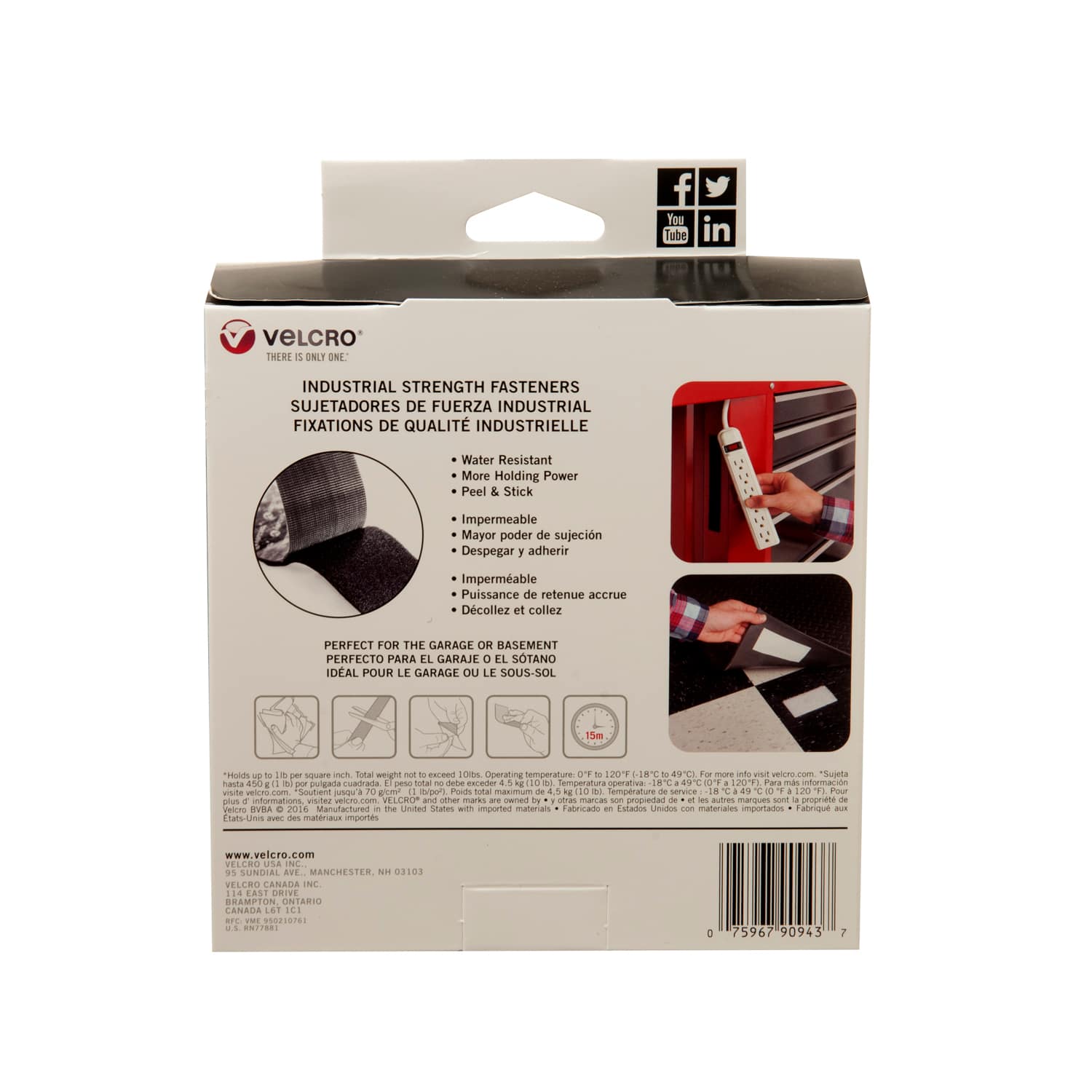 VELCRO® Adhesive Strap 2 in. x 10 ft. Industrial Strength