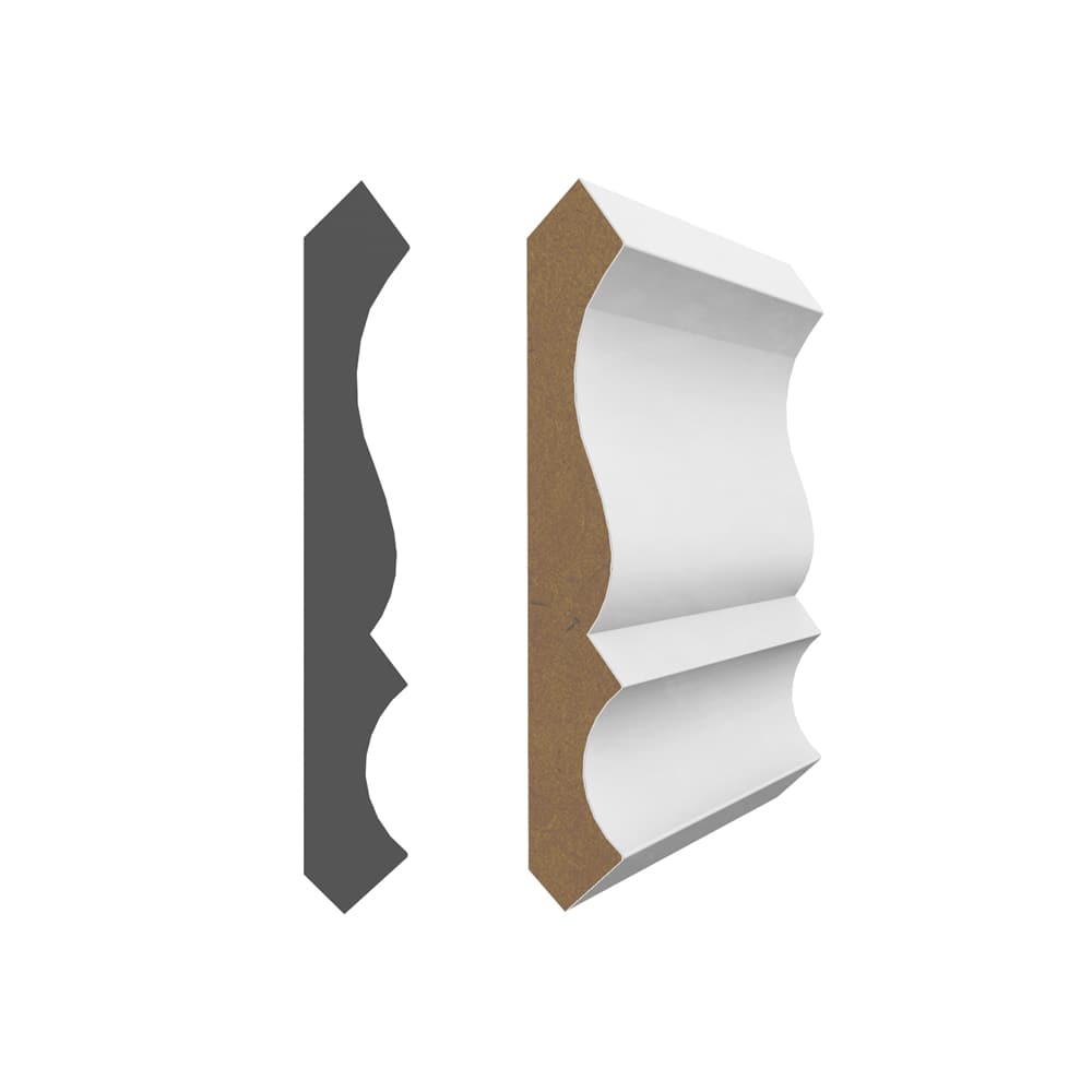 O'gee en fibre de bois 5/8 po x 4&nbsp;1/8&nbsp;po x 16 pi