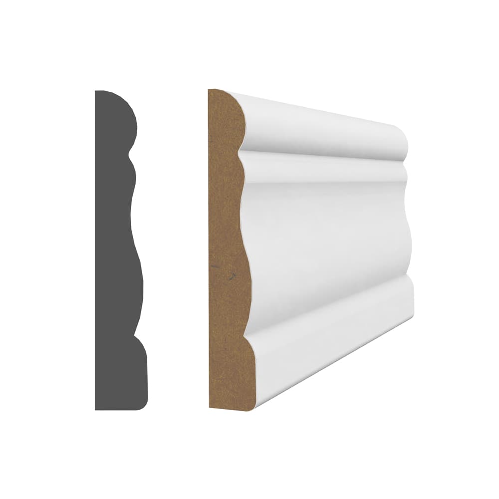 Chambranle colonial en fibre de bois 3/8 po x 2 1/8 po x 7 pi