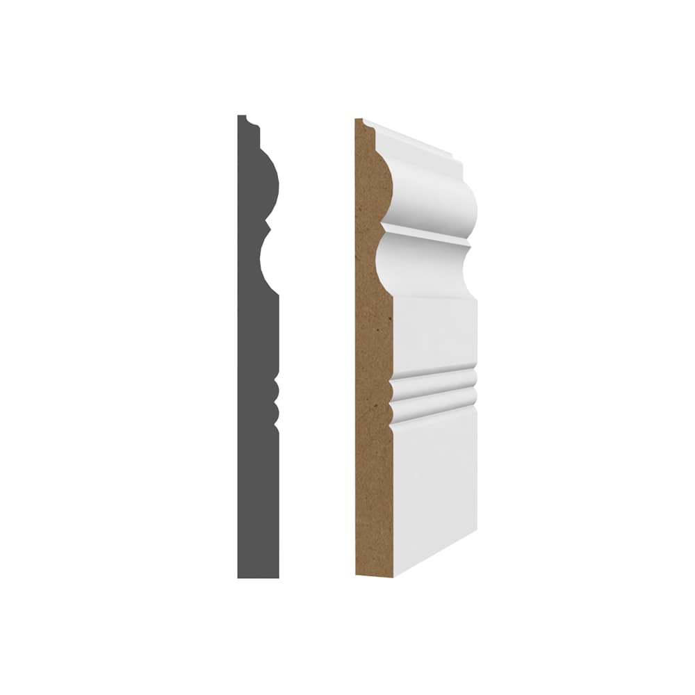 Plinthe victorienne en fibre de bois 5/8 po x 6 1/2 po x 8 pi