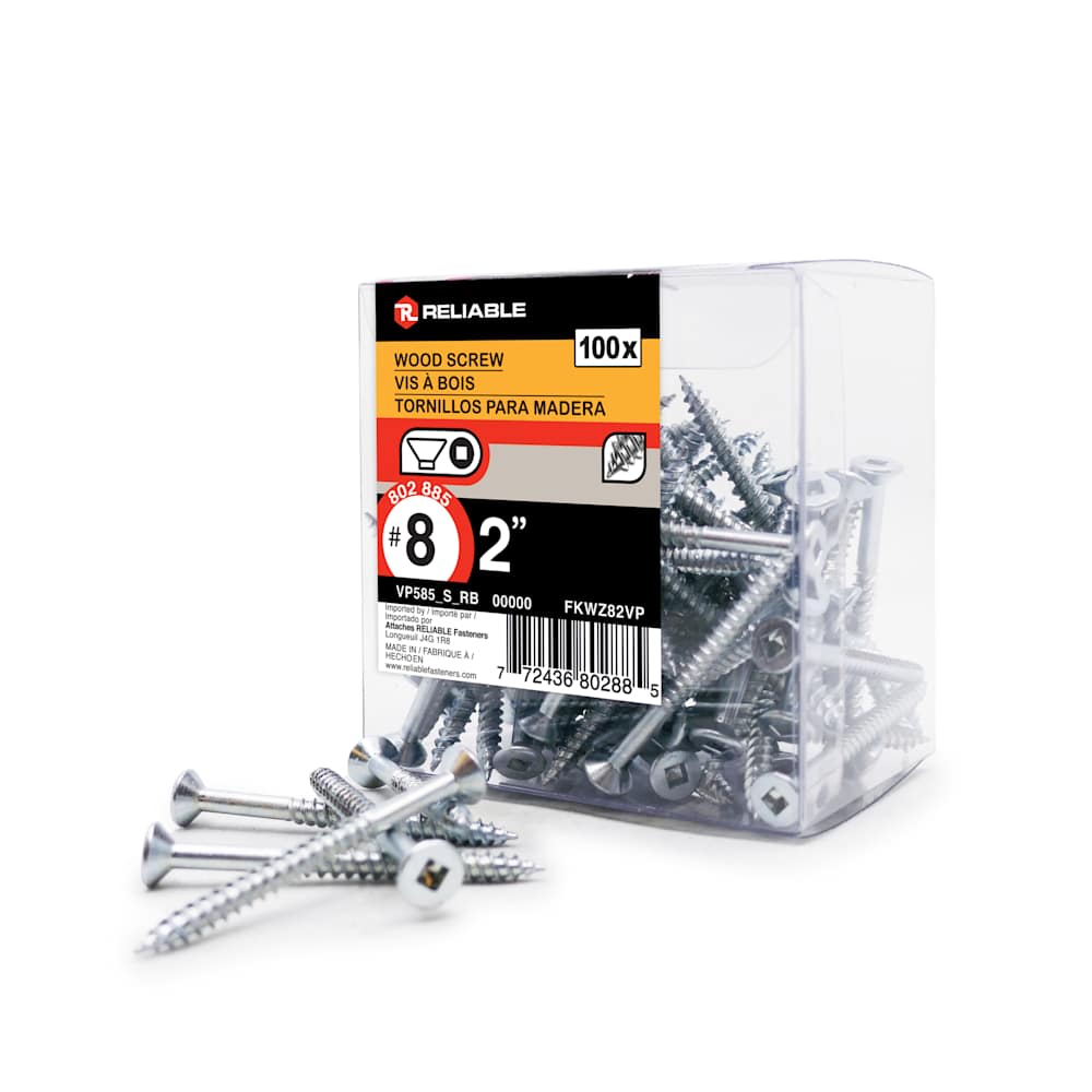 Vis à bois 2 po n° 8 T.P. Pqt/100