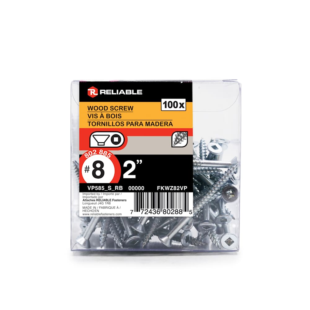 Vis à bois 2 po n° 8 T.P. Pqt/100