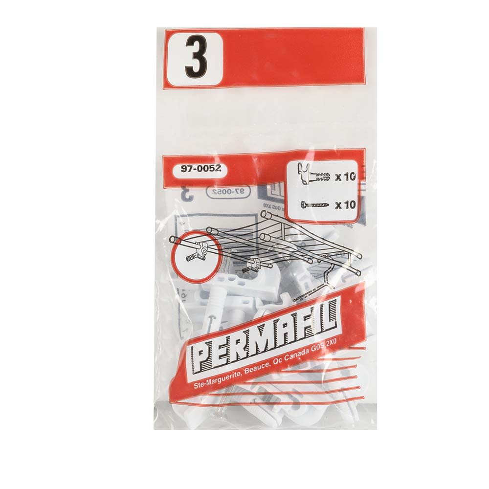 Crochets-chevilles pour tablette Permafil Pqt/10