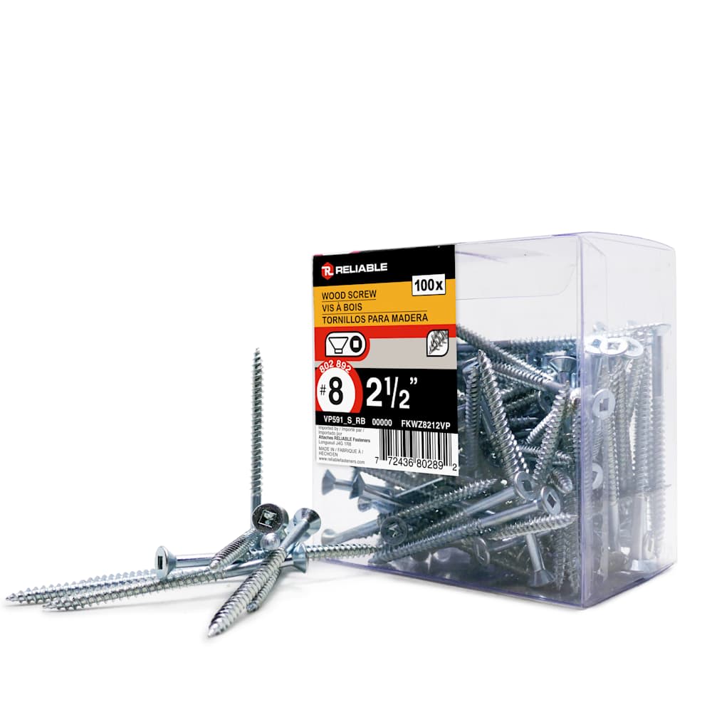 Vis à bois 2 1/2 po n° 8 T.P. Pqt/100