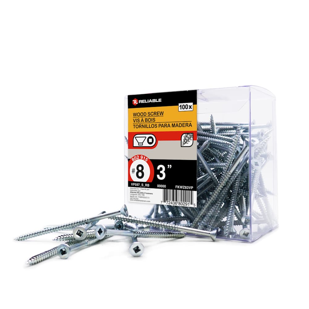 Vis à bois 3 po n° 8 T.P. Pqt/100