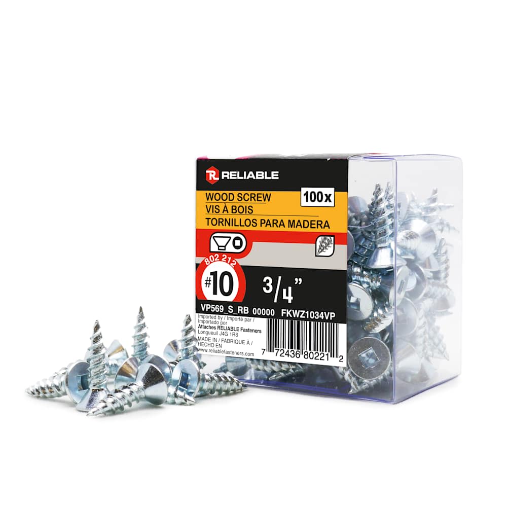 Vis à bois 3/4 po n° 10 T.P. Pqt/100