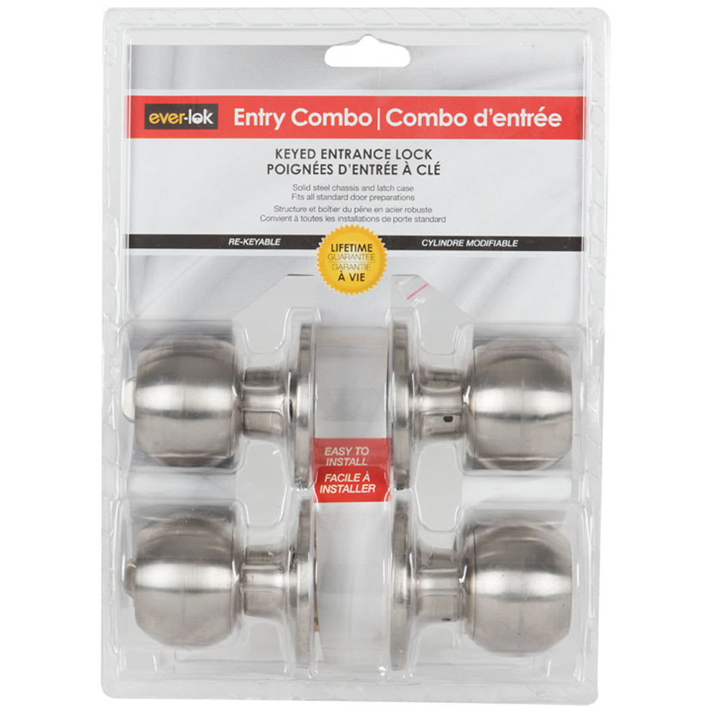 Poignées de porte d'entrée à clé acier inoxydable Pqt/2